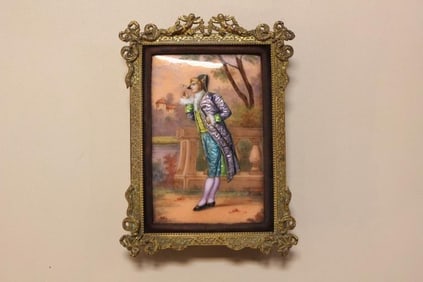 Antique French Enamel Plaque