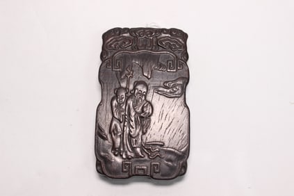 Chinese Zitan Wood Carved Plaque