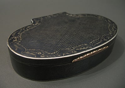 A Russian Silver-Gilt & Niello Box