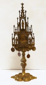 19th Older Traditional Gothic Monstrance-(M66) c