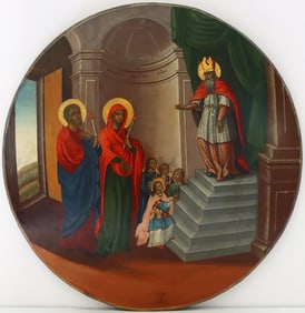 Russian Icon: PRESENTATION OF THE VIRGIN IN THE TE