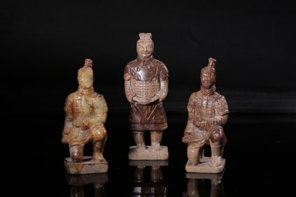 Chinese Jade Carved the Terracotta Army Figurals
