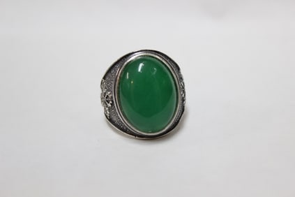 A Green Jadeite Ring
