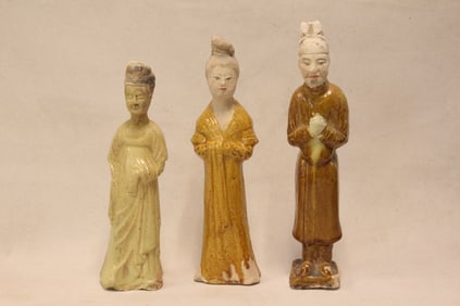 Three Chinese Sancai Pottery Figurals