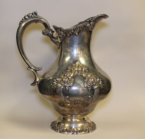 Engraved Silver Plated Pitcher