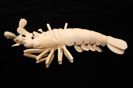 Finely Detailed Articulated Sculpture of a Lobster