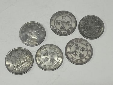 Lots of Six Chinese Coins