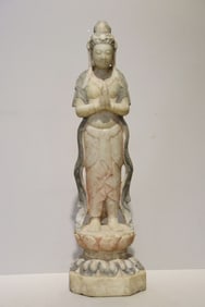 Chinese Marble Guanyin Statue
