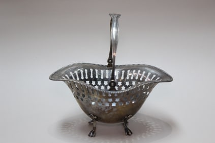 Vintage Sterling Silver Basket,Mark"Sterling"