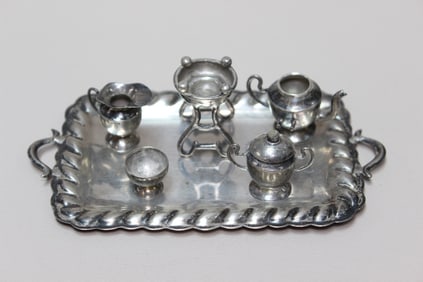 Vintage Miniature Sterling Silver Tea Set