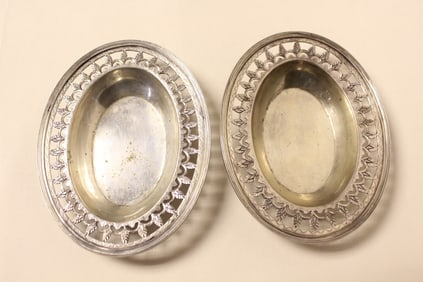 Two GERMAN SILVER TEA TRAY, Mark of Kompff,