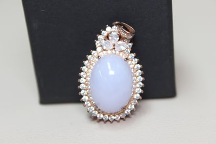 Oval Lavender Jadeite Pendant