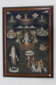 Vintage Tibetan Hand Paint Thanka