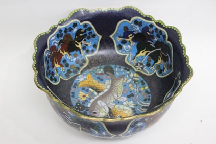 Chinese Cloisonne Enamel Punch Bowl