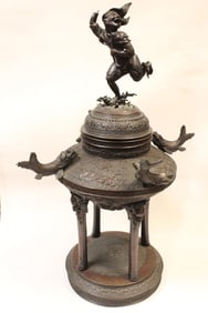 19th.C Japanese Bronze Incense Burner