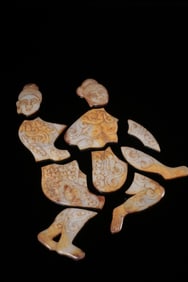 Chinese Jade Carved Dancing Figurals Set