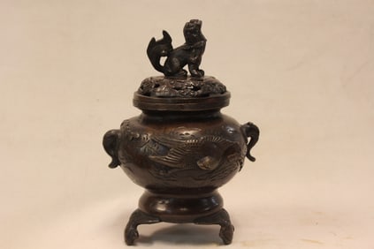 Japanese Bronze Cover Incense Burner