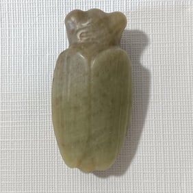 Chinese Jade Carved Cicada Toggle