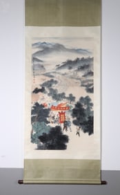 Chinese Ink Color Scroll Painting, Signed