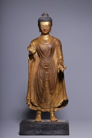 Chinese Gilt Bronze Standing Buddha