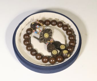 Chinese Chengxiang Wood 18  Beads Bracelet