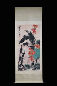 Chinese Ink Color Scroll Painting,Signed