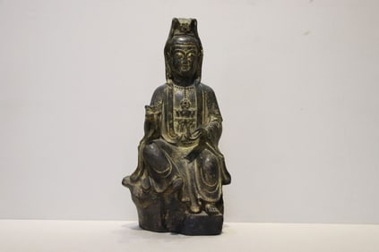 Chinese Bronze Guanyin Statue