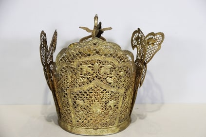 Ornate Chinese Ceremonial Filigree Crown Hat