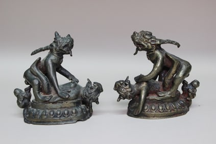 Tibetan Bronze Erotic Figurine in an explicitly se