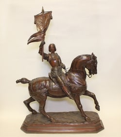 Signed"E.DELABRIERRE",Bronze Figural Sculpture