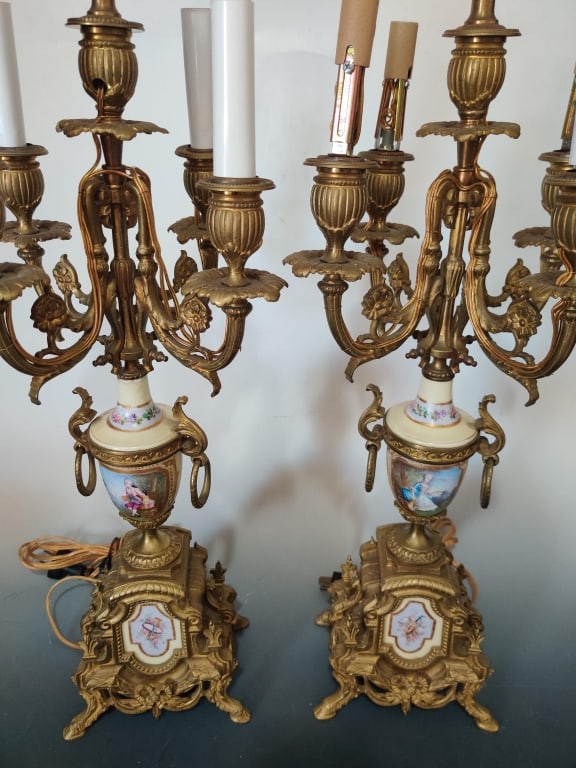 Vintage Candelabra Table Lamps in a French Rococo Revival style (1 of 6)