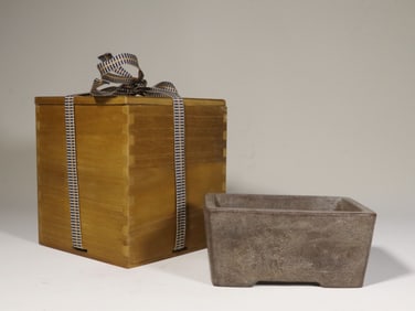 Chinese Zisha Rectangular unglazed bonsai pot(planter).