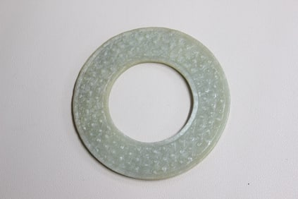 Chinese Jade Carved Bi Disc