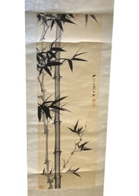 Chinese Ink Color Scroll Painting,Signed