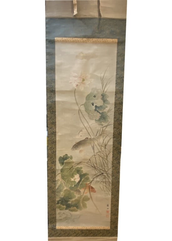 Chinese Ink Color Scroll Painting,Signed (1 of 6)