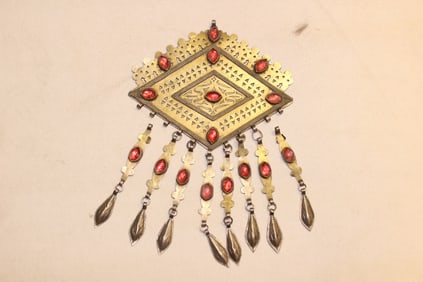 Turkoman Silver and Gold Plated Ornament Pendant