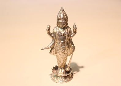 Sterling Silver Hindu idol of the deity Vishnu