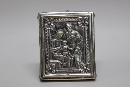 rectangular metal religious miniature icon