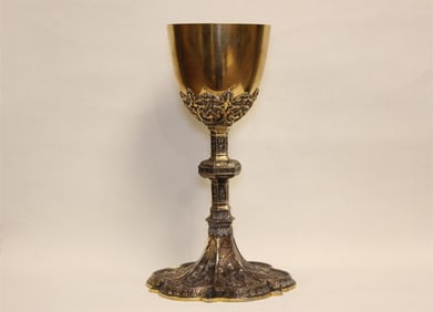 antique liturgical chalice in the Gothic Revival s
