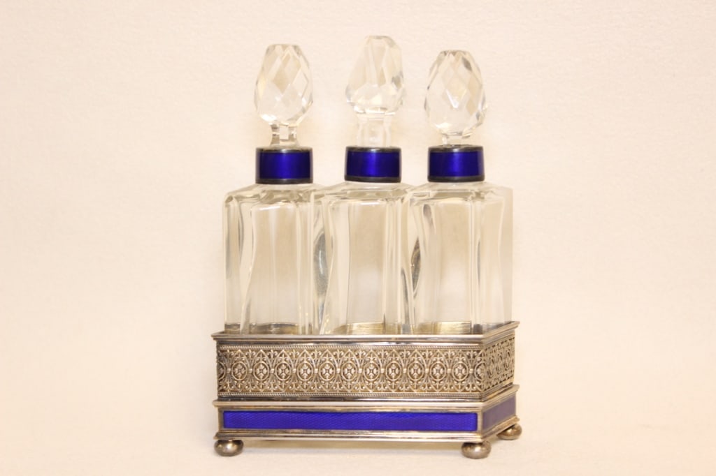 Elegant Triple Crystal Bottle Set,Art Deco (1 of 6)