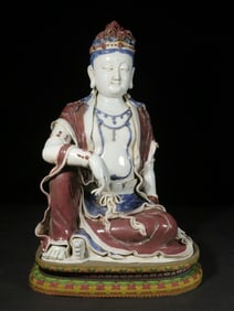 Chinese Porcelain statue of a seated bodhisattva