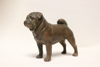 Bronze Pug Dog figurine