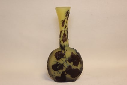 Art Nouveau Émile Gallé Cameo Glass Vase