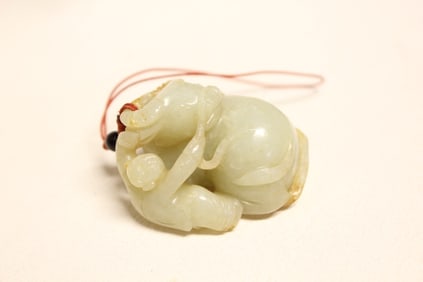 Chinese Jade Carved Boy and Buffalo