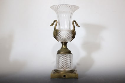 Russian Tyle Bronze and Glass Ewer