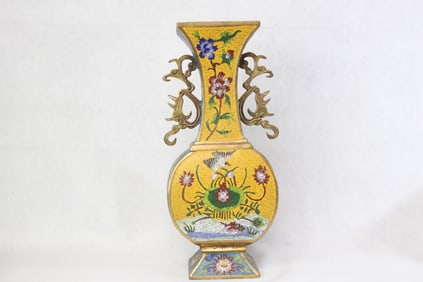 Chinese cloisonné enamel vase