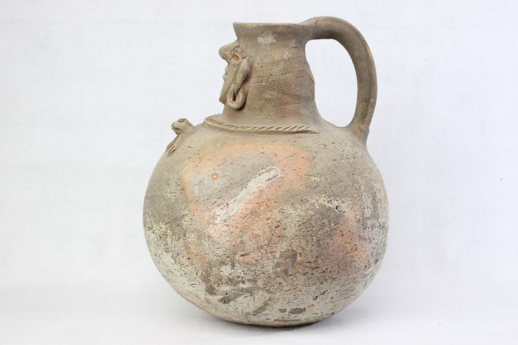 Terracotta Jug with anthropomorphic face (1 of 6)