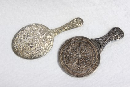 Two Filigree Hand Mirrors