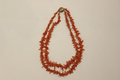 vintage double-strand branch coral necklace.