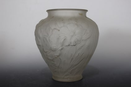 Frosted satin Art Glass Vase